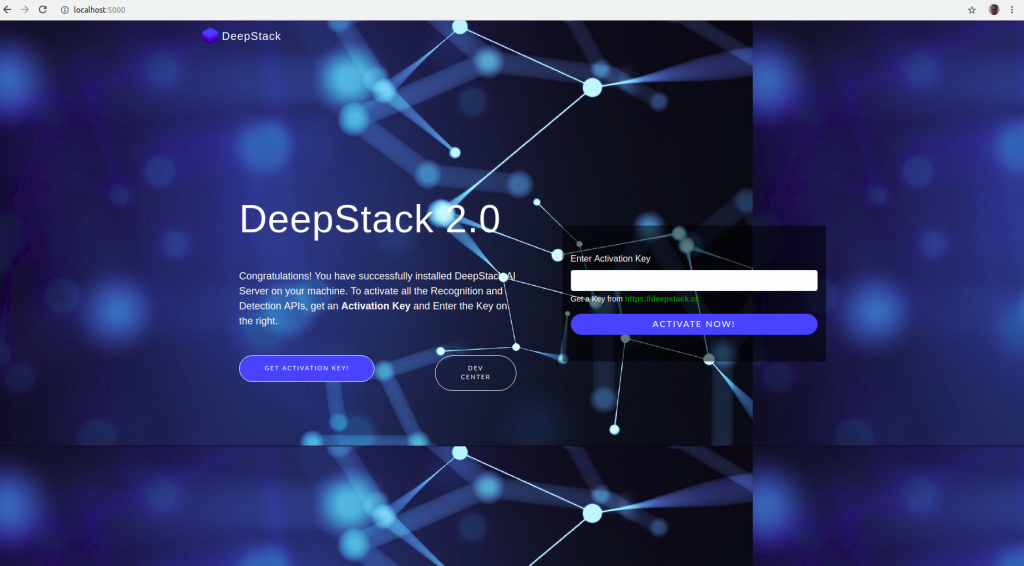 Deepstack Activation Screen