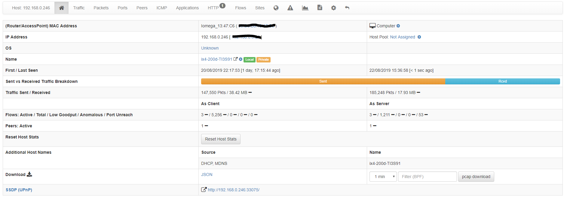 ntoipng - network host traffic