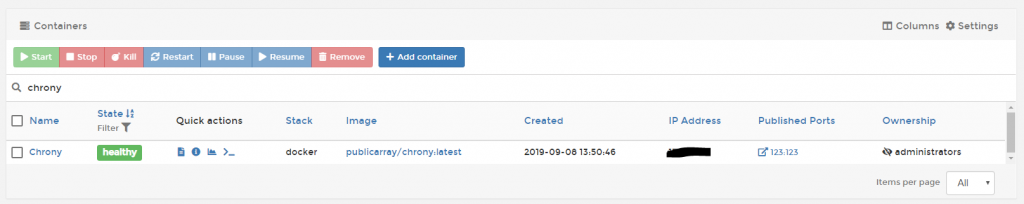Chrony Docker Container - Dockeril.net