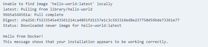 docker hello-world sample output